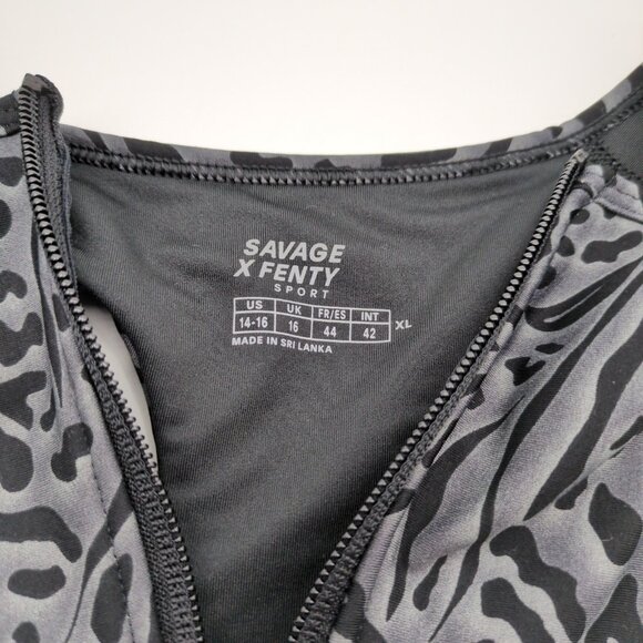 Savage‎ X Fenty Locked & Lifted Half Zip Medium Impact Sports Bra XL Workout - Picture 9 of 13